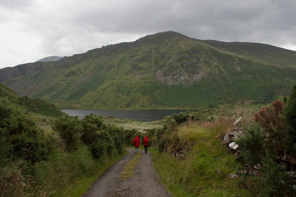 Red walks in the mountains